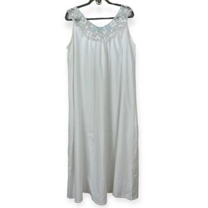 Corhan Vintage Sleeveless Nightgown Long Lace Medium White